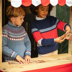 Boys Blue & Red Stripe Jumper