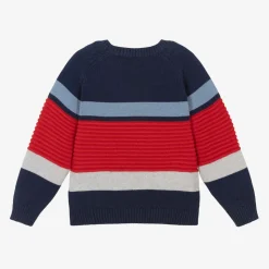 Boys Blue & Red Stripe Jumper