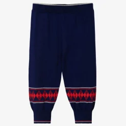 Boys Blue & Red  Wool Knit Trousers