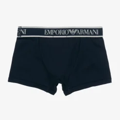 Boys Blue & White Cotton Boxers (2 Pack)