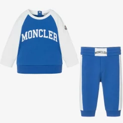 Boys Blue & White Cotton Tracksuit