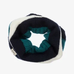 Boys Blue & White Striped Knitted Snood