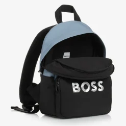 Boys Blue & Black Canvas Backpack (33cm)
