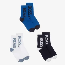 Boys Blue Ankle Socks (3 Pack)