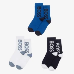 Boys Blue Ankle Socks (3 Pack)
