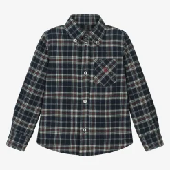 Boys Blue Check Cotton Shirt
