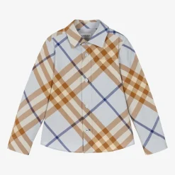 Boys Blue Check Cotton Shirt
