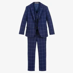 Boys Blue Check Suit