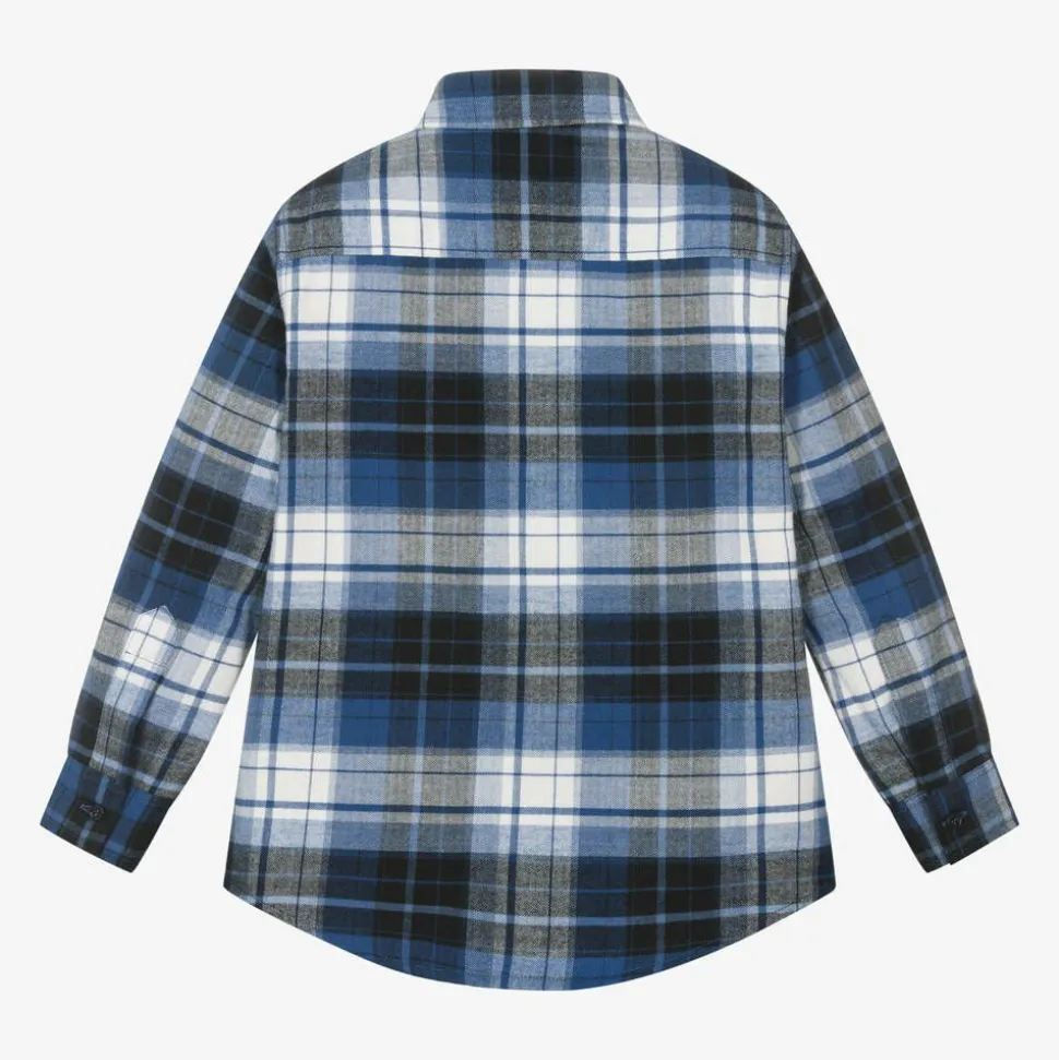 Boys Blue Checked Cotton Shirt
