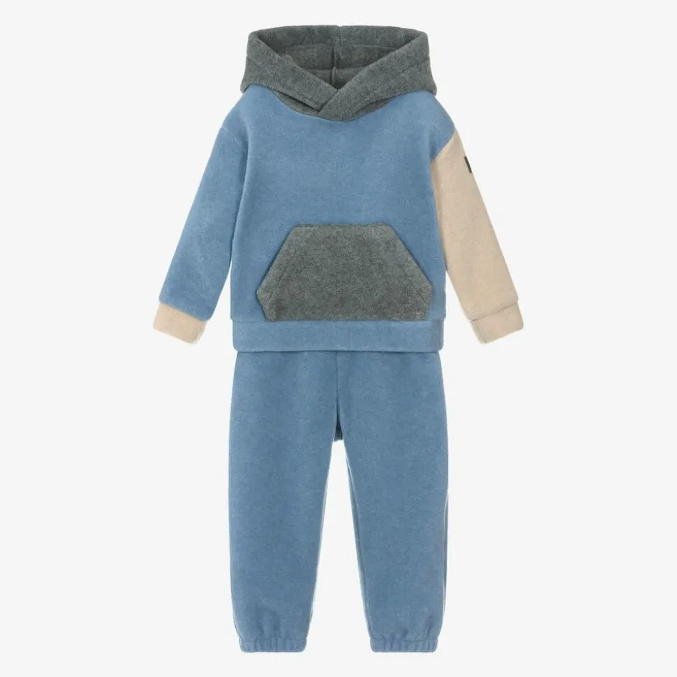 Boys Blue Colourblock Fleece Tracksuit