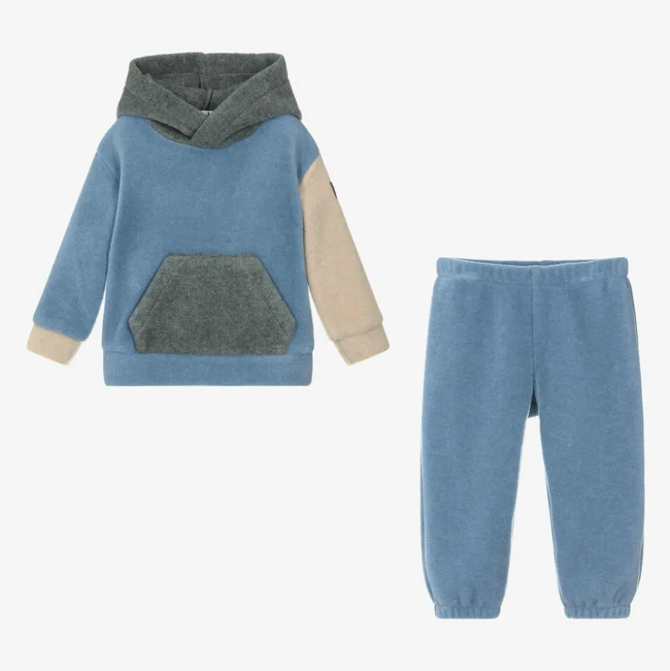 Boys Blue Colourblock Fleece Tracksuit