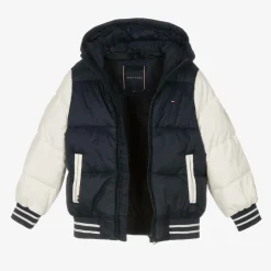 Boys Blue Colourblock Puffer Jacket