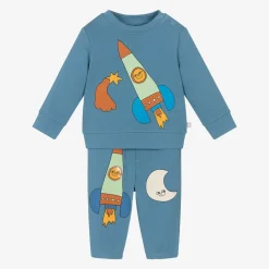 Boys Blue Cosmic Print Organic Cotton Tracksuit
