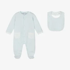Boys Blue Cotton Babysuit Set