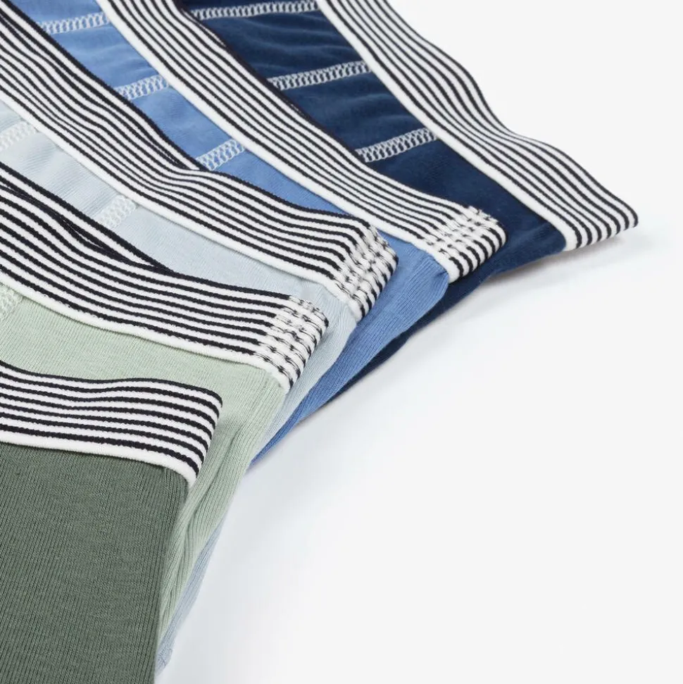 Boys Blue Cotton Boxer Shorts (5 Pack)