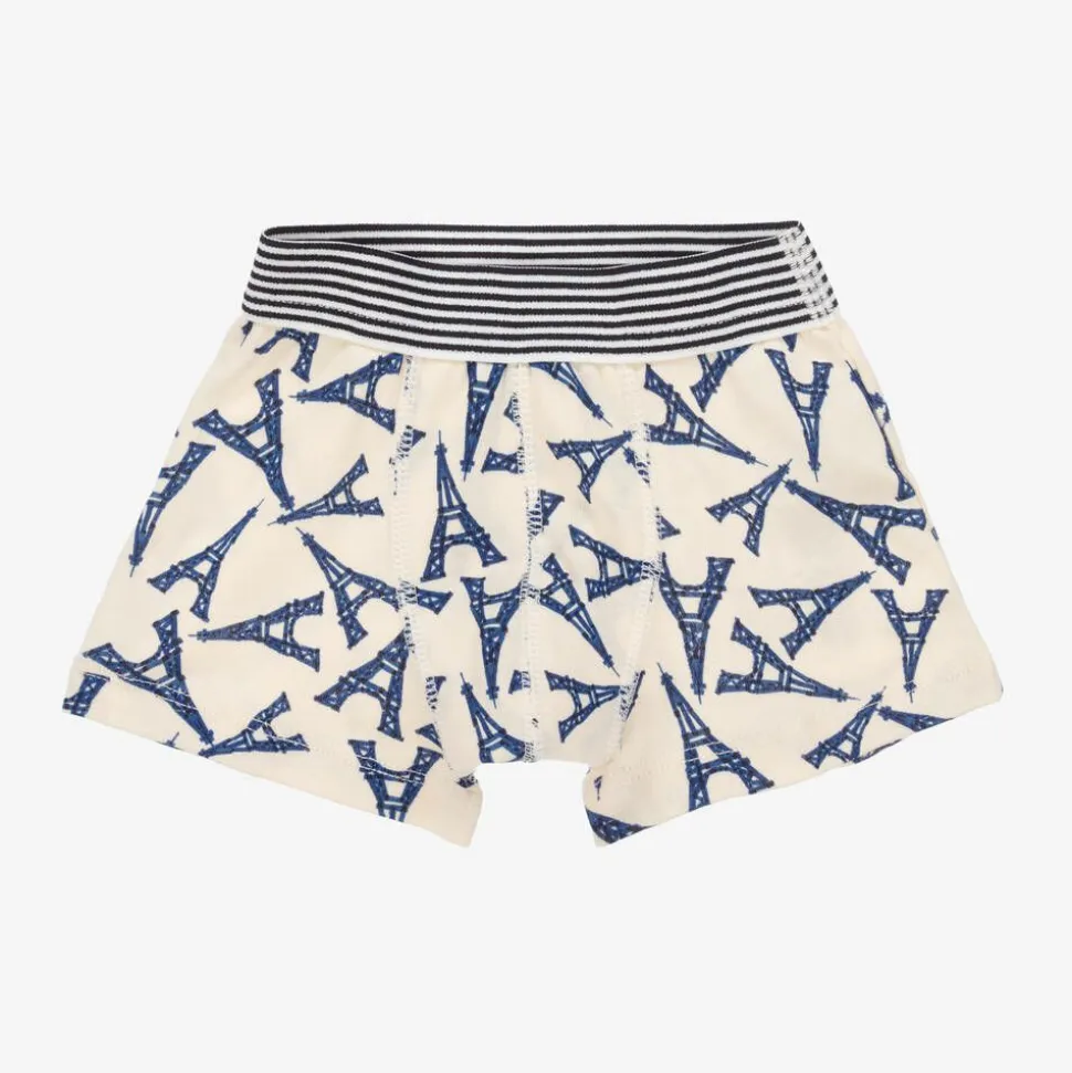 Boys Blue Cotton Boxer Shorts (3 Pack)