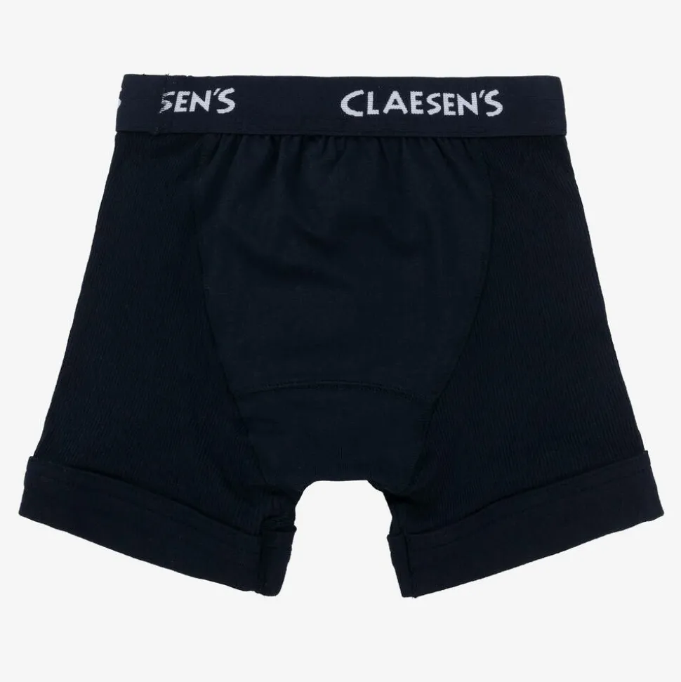 Boys Blue Cotton Boxer Shorts (2 Pack)