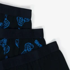 Boys Blue Cotton Boxers (3 Pack)