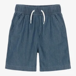 Boys Blue Cotton Chambray Shorts