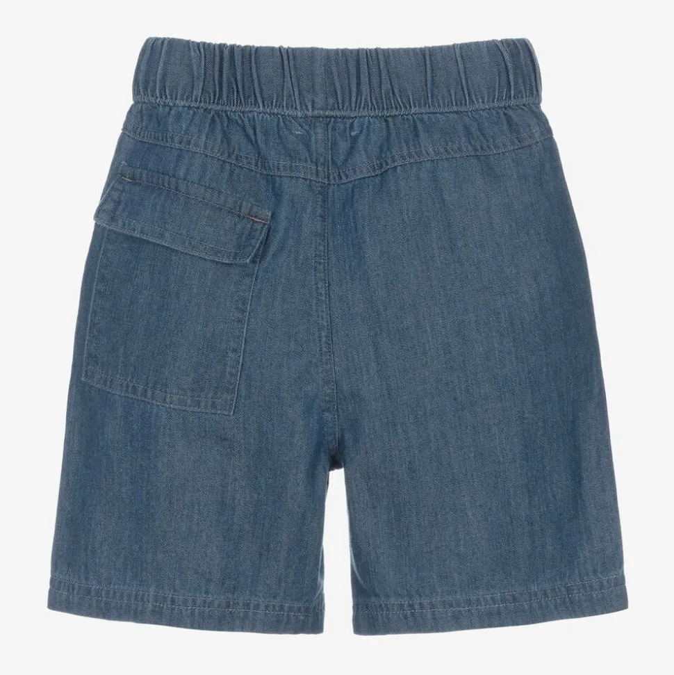 Boys Blue Cotton Chambray Shorts