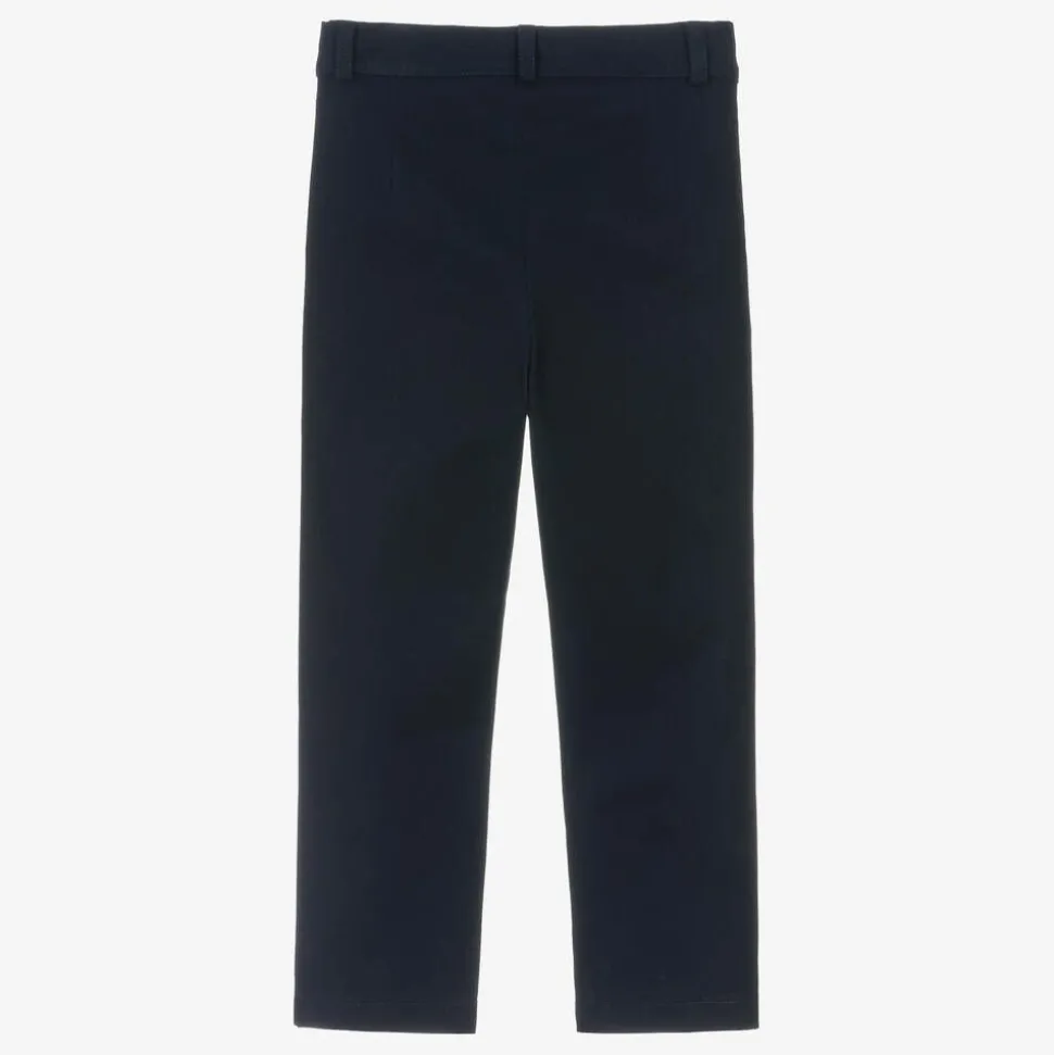 Boys Blue Cotton Chino Trousers