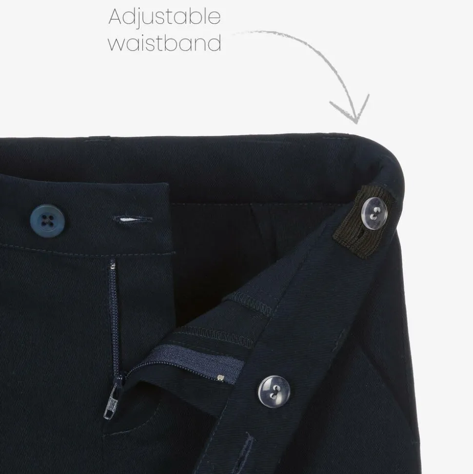 Boys Blue Cotton Chino Trousers