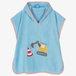 Boys Blue Cotton Digger Poncho Towel