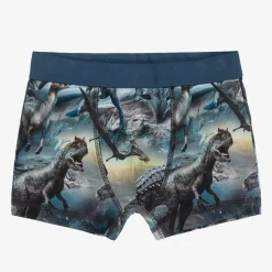 Boys Blue Cotton Dinosaur Boxers (2 Pack)