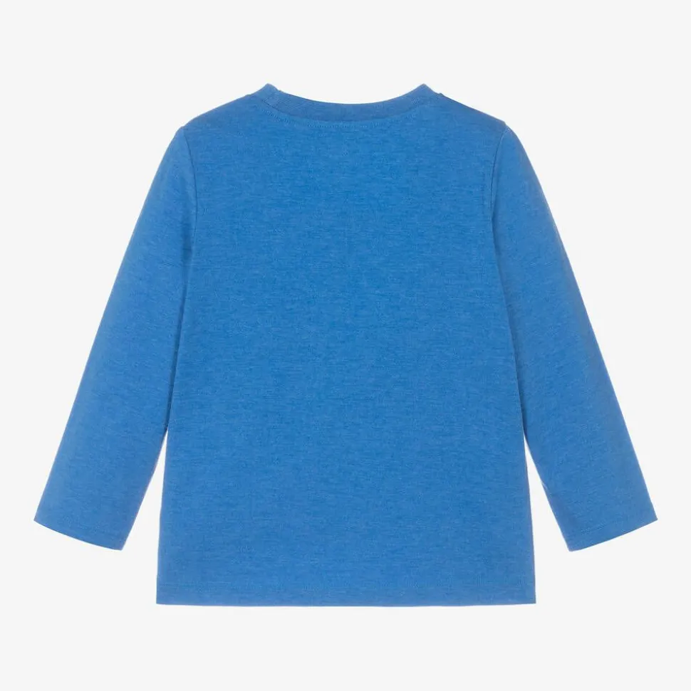 Boys Blue Cotton Dinosaur Top