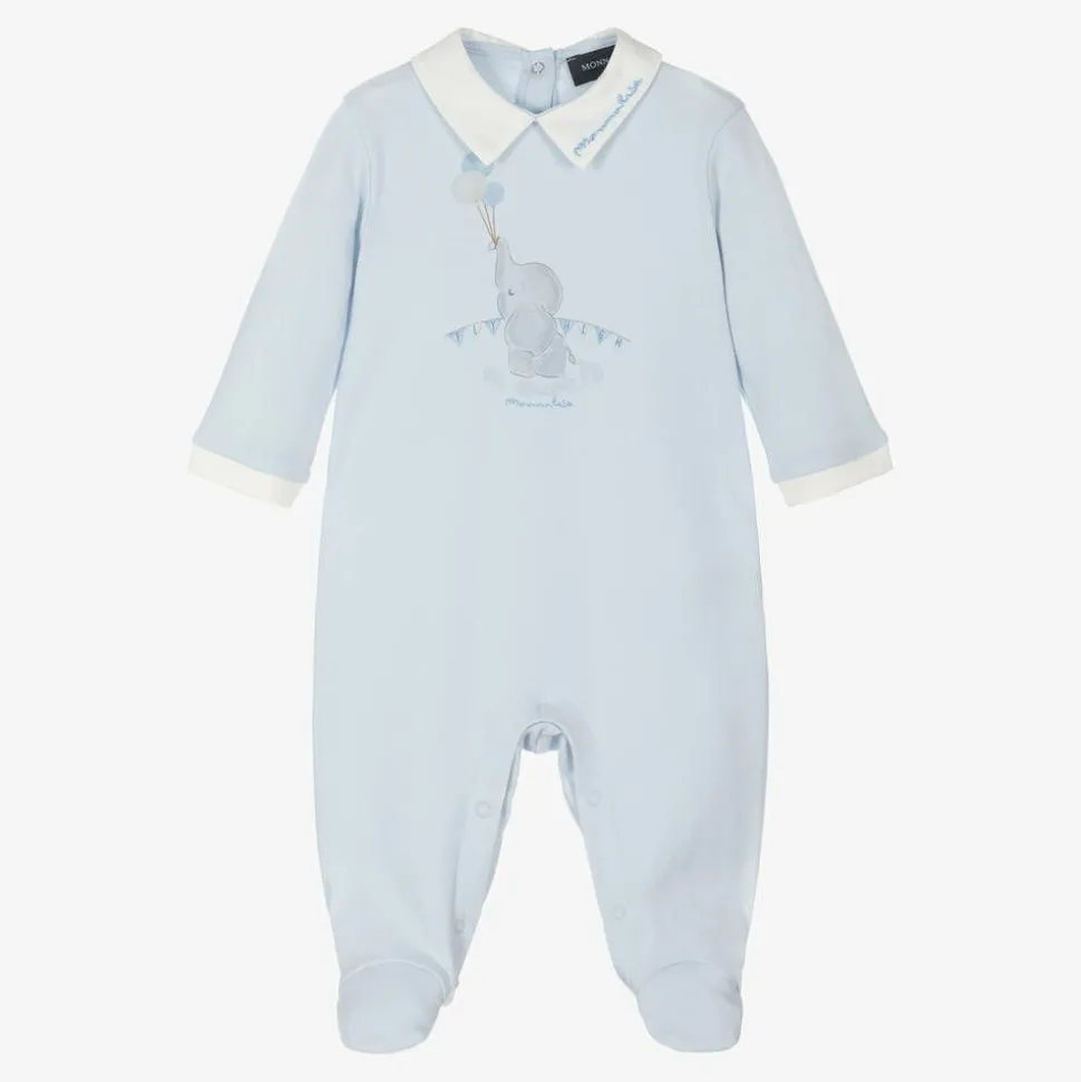 Boys Blue Cotton Disney Babygrow