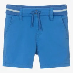 Boys Blue Cotton Drawstring Shorts