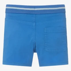 Boys Blue Cotton Drawstring Shorts