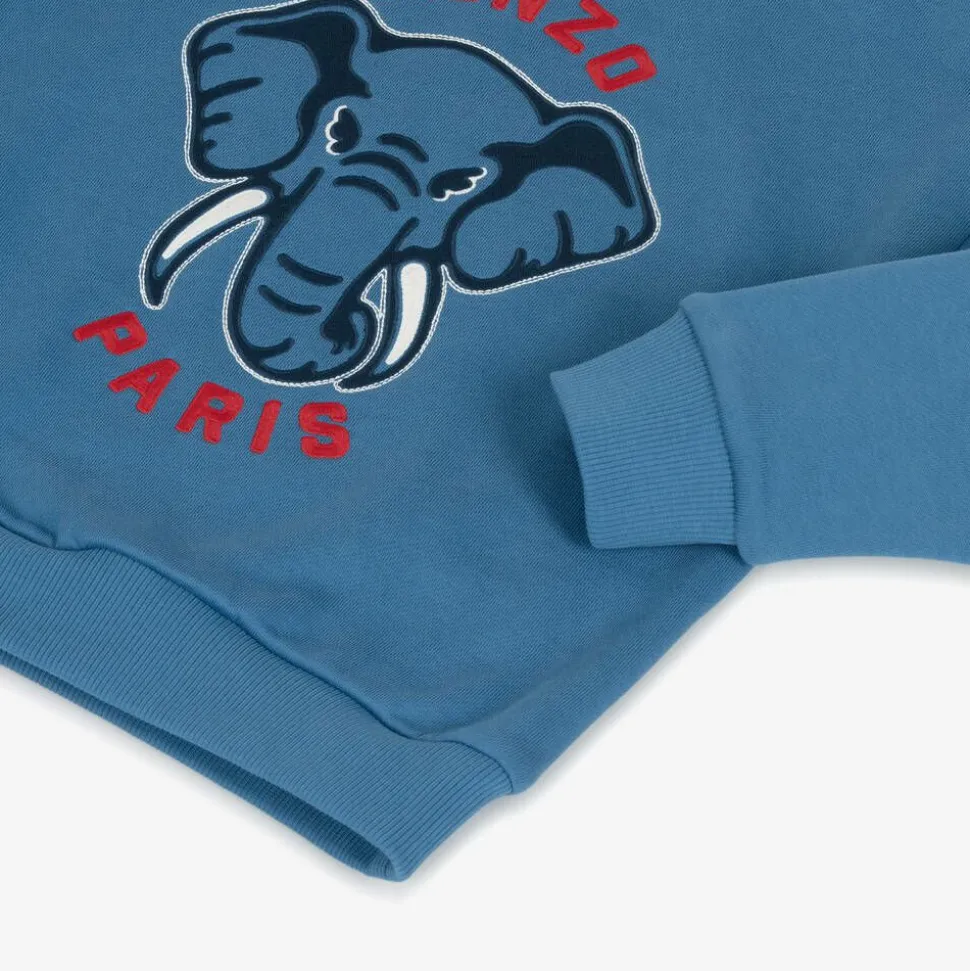 Boys Blue Cotton Elephant Sweatshirt