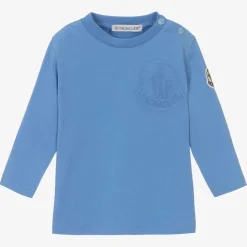 Boys Blue Cotton Embossed Top