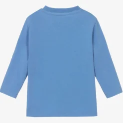 Boys Blue Cotton Embossed Top