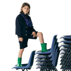 Boys Blue Cotton Gabardine Shorts