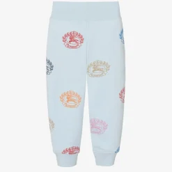 Boys Blue Cotton Logo Joggers