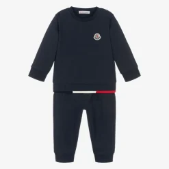 Boys Blue Cotton Logo Tracksuit