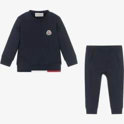 Boys Blue Cotton Logo Tracksuit