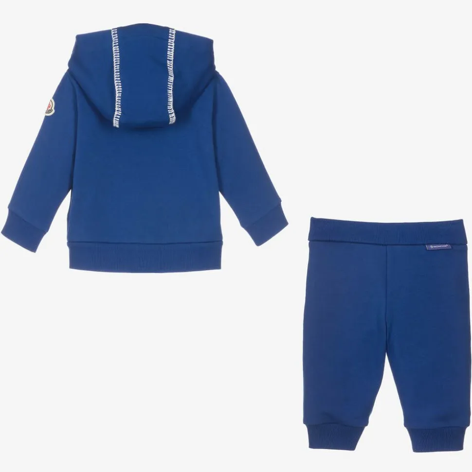 Boys Blue Cotton Logo Tracksuit