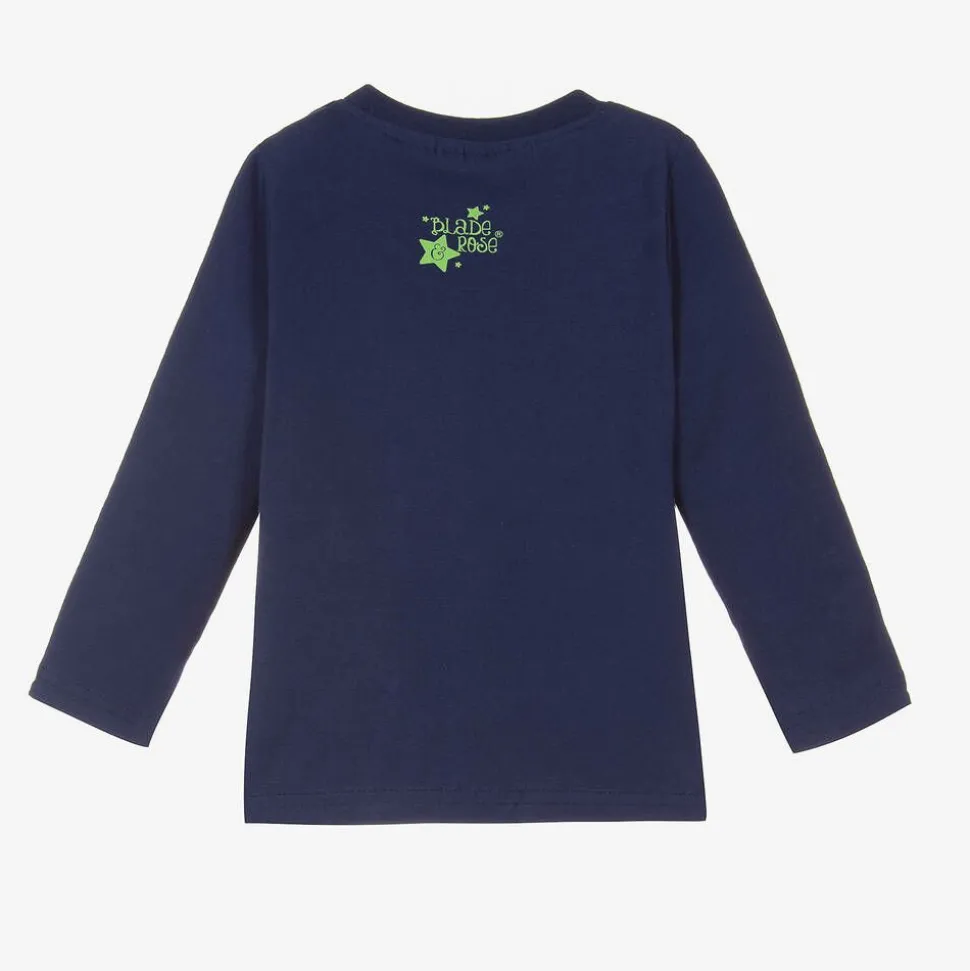 Boys Blue Cotton Maple The Dino Top