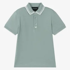 Boys Blue Cotton Piqué Polo Top