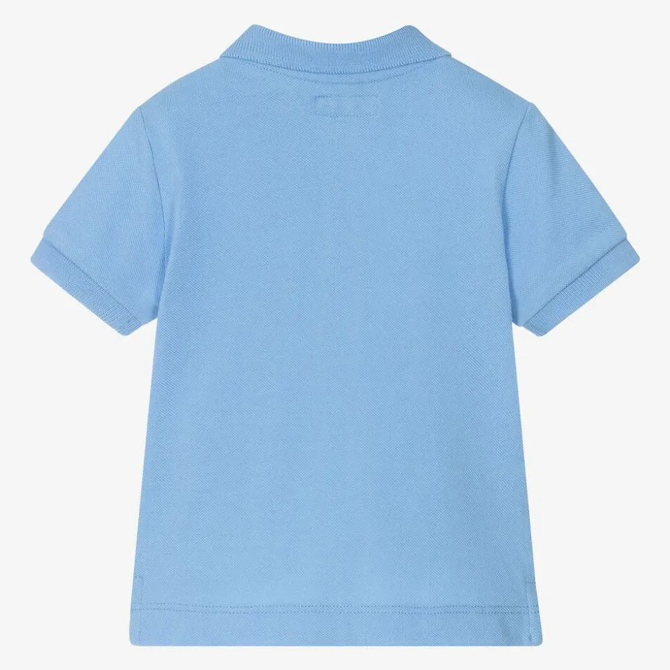 Boys Blue Cotton Piqué Polo Shirt