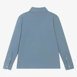 Boys Blue Cotton Polo Shirt