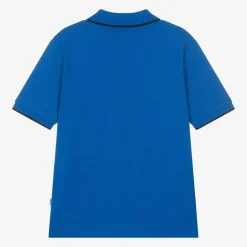 Boys Blue Cotton Polo Shirt