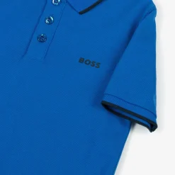 Boys Blue Cotton Polo Shirt