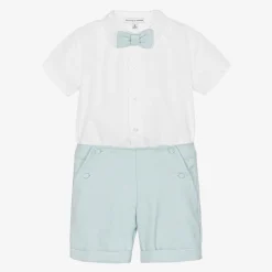 Boys Blue Cotton Shorts Set
