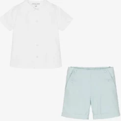 Boys Blue Cotton Shorts Set
