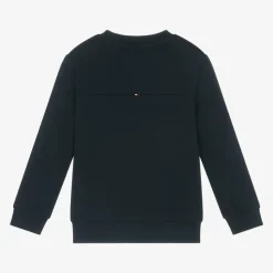 Boys Blue Cotton Stamp Logo Sweatshirt