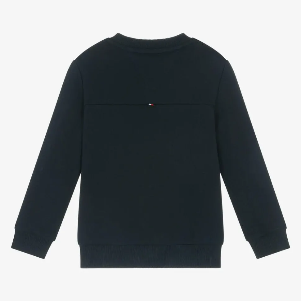 Boys Blue Cotton Stamp Logo Sweatshirt